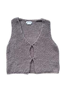 Lovers and Friends Knit Sweater Vest Mocha Brown Small
